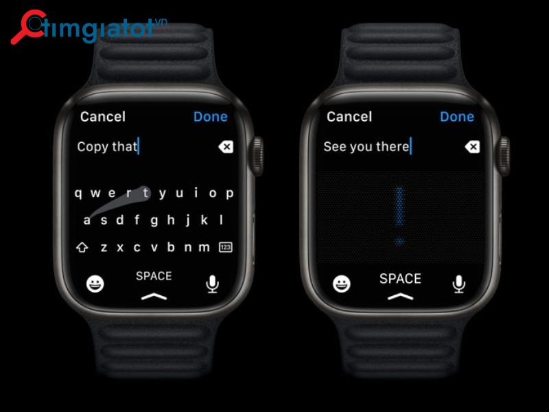 Đồng hồ tích hợp bàn phím QWERTY giúp bạn có thể trả lời tin nhắn trực tiếp trên đồng hồ.