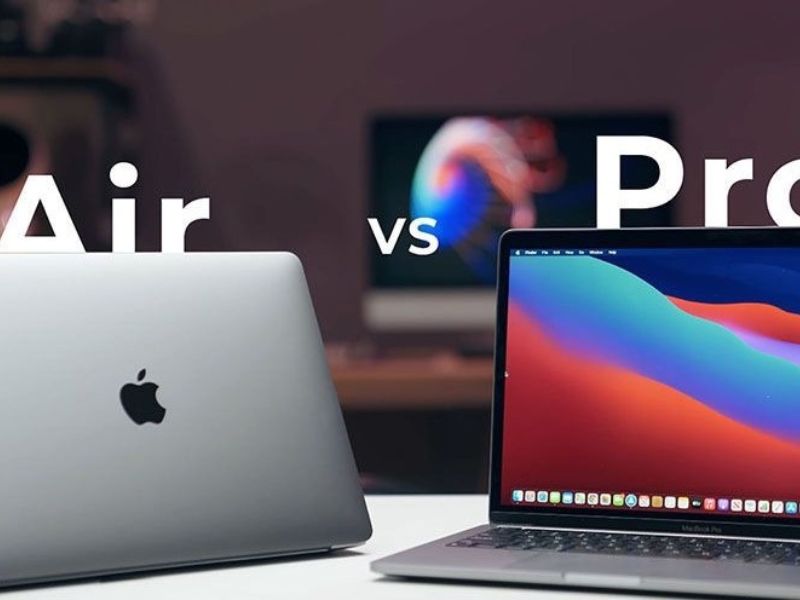so sánh MacBook Air và MacBook Pro M1